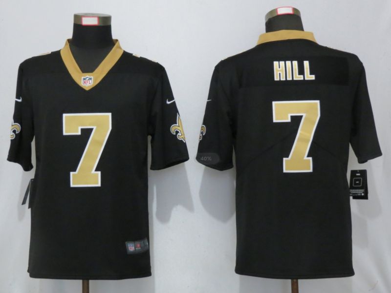 Men New Orleans Saints #7 Hill Black Nike Vapor Untouchable Limited Playe NFL Jerseys